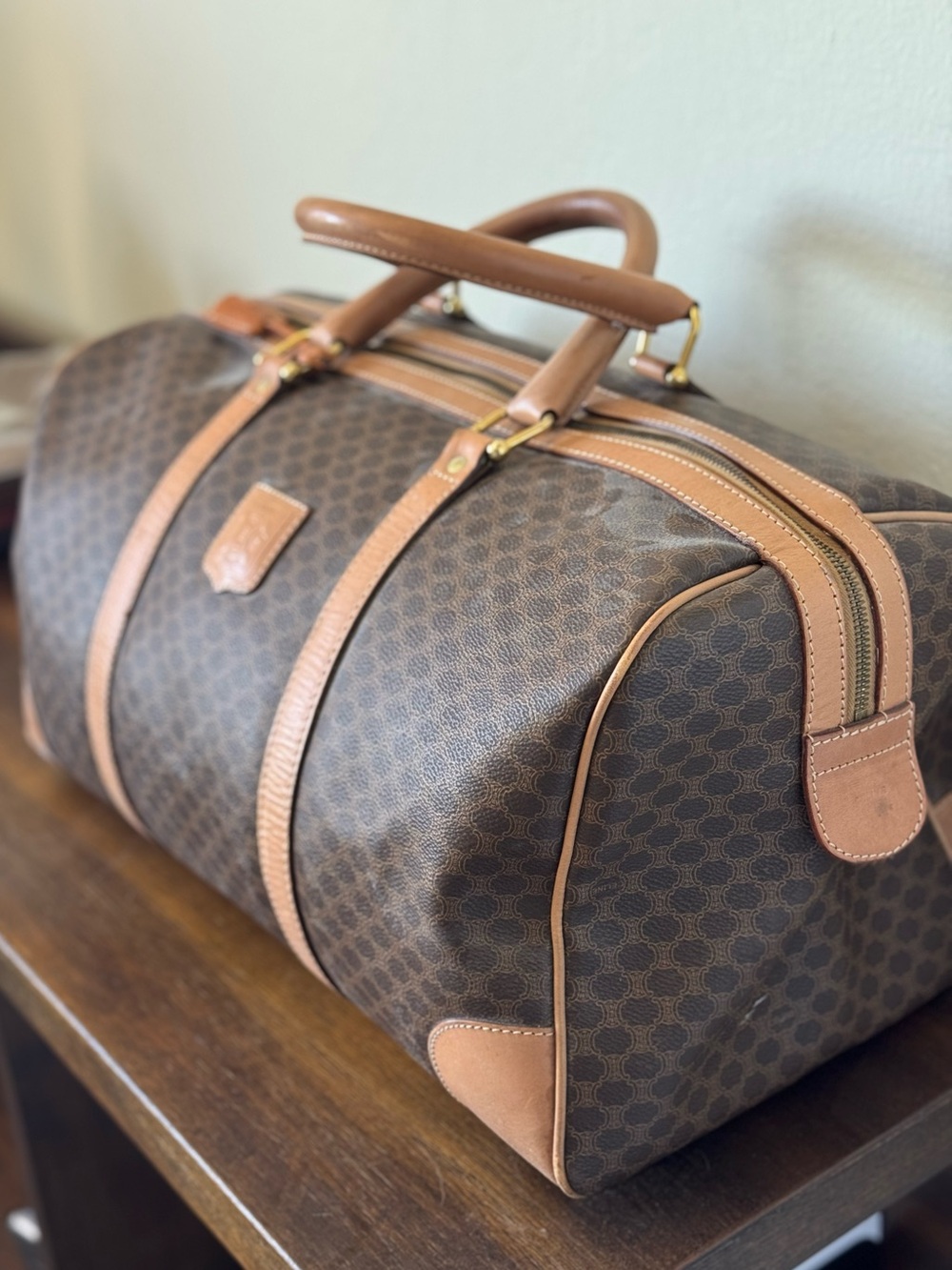 Celine Vintage Macadam Boston 45 Travel Bag